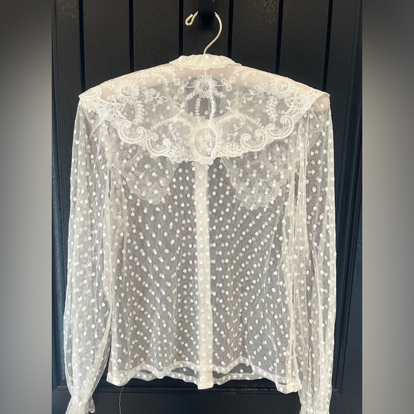 SOLD - Vintage Sheer Lacy Blouse - Picture 9 of 11